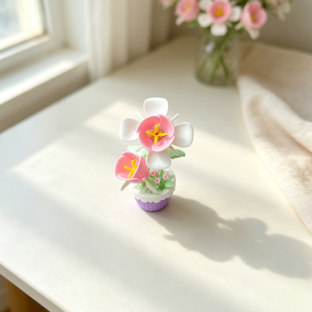 Camellia Plant Potted Building Block Flower Series